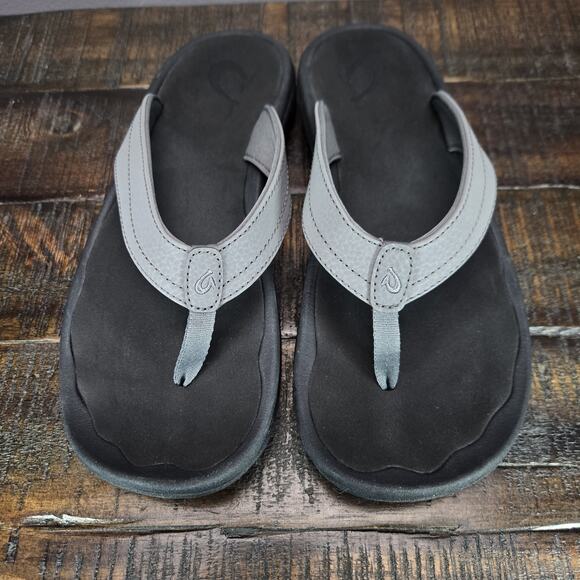 NEW OluKai Ohana Womens Size 9 Slip On Flip Flops Beach Sandals Foam Gray - Picture 2 of 10